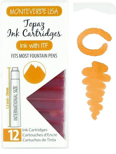 Monteverde International Standard Fountain Pen Ink Cartridges, Topaz 1 Monteverde International Standard Fountain Pen Ink Cartridges, Topaz
