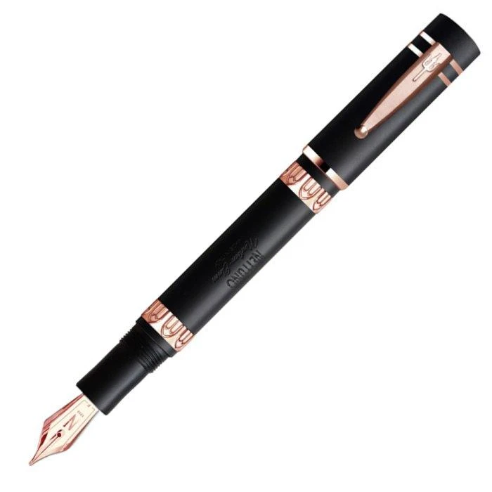 Nettuno 1911 Fountain Pen, Black Sands With Rose Gold Trim, Fine Nib 1 Nettuno 1911 Fountain Pen, Black Sands With Rose Gold Trim, Fine Nib
