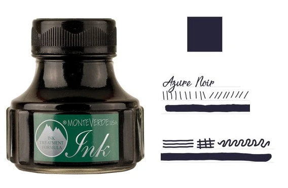 Monteverde 90ml Fountain Pen Ink Bottle, Azure Noir 1 Monteverde 90ml Fountain Pen Ink Bottle, Azure Noir