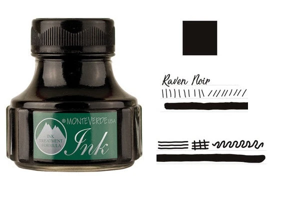 Monteverde 90ml Fountain Pen Ink Bottle, Raven Noir 1 Monteverde 90ml Fountain Pen Ink Bottle, Raven Noir