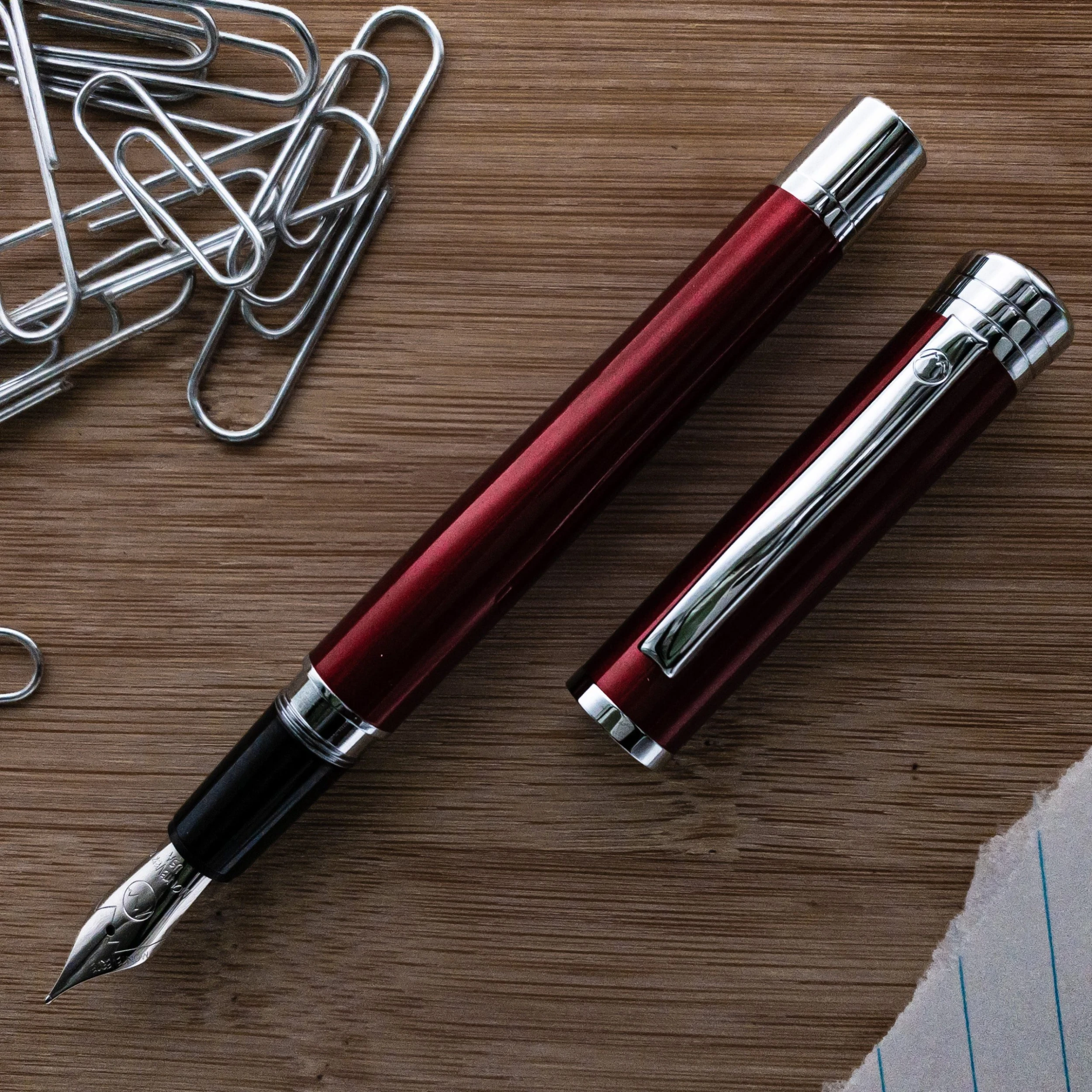 Monteverde Strata Fountain Pen, Red & Chrome 1 Monteverde Strata Fountain Pen, Red & Chrome