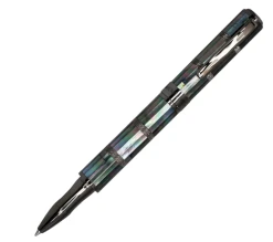 Monteverde Regatta Black Mother Of Pearl Rollerball Pen, Gunmetal Trim