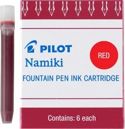 Pilot Namiki Fountain Pen Ink Cartridges, Red, 6pk